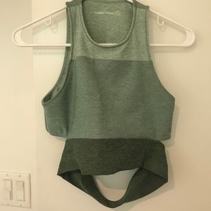 Outdoor Voices Slashback Crop Top -- Green/ Forest
